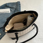 Contrast Straw Woven Tote Bag
